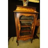 19th century Dutch marquetry inlaid vitrine