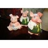 A collection of 3 Wade money box figures - NatWest