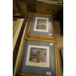 2 original watercolours of Paris, signed