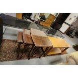 Nest of reproduction tables & modern oak coffee table