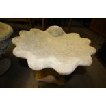 Shell Bird Bath - large shell on decorative base