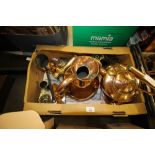 Copper measure, kettle, chocolate pot etc