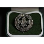 Silver 'With Thanks' scouting brooch badge