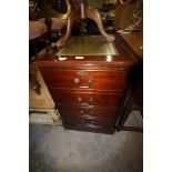 Reproduction style leather-topped filing cabinet