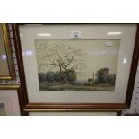 19th C Watercolour - Camp Karksee, Bulgaria - label verso dated 17th Feb 1858 - later frame