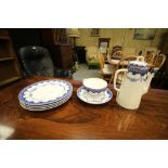 Royal Worcester blue and white coffee pot etc
