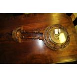 Victorian walnut barometer