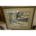 J.M. Aldersley print - Winter Oak Rydal, 264/850 framed