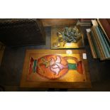 Art Deco style rose wall plaque and other