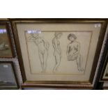 Pencil sketch of Nudes & Turner pint & Advertising Poster