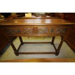 Oak 2 Drawer Side Table