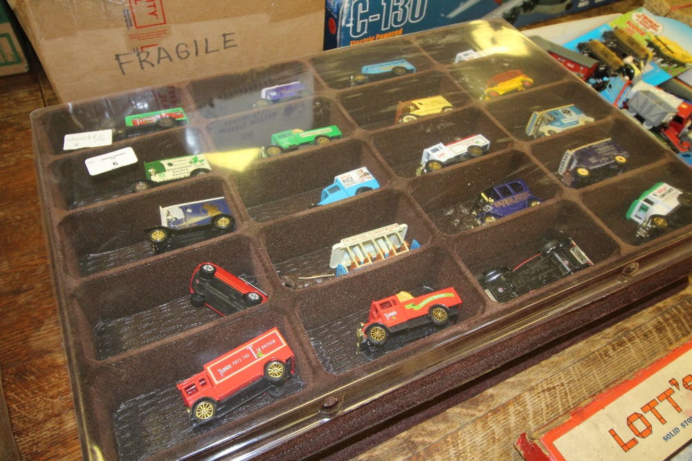 2 Display Cases full of Cars