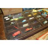 2 Display Cases full of Cars