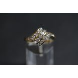 14ct gold cubic zirconia 17 stone ring