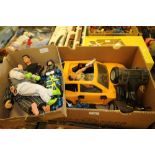 Large box of Action Man figures and box of Action Man vehicles