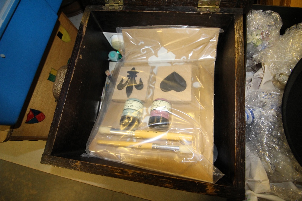 two wooden boxes, silver plated kettle, box of coins and wooden pictures - Image 3 of 5