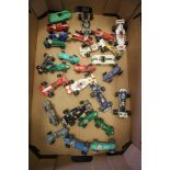 Box of mixed playworn Corgi/Dinky vehicles