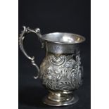 Embossed silver baluster cup Birmingham 1876, maker Colin Hewer Cheshire 142grams