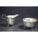 Silver sugar & cream, Birmingham 1923, maker Adie Brothers 124grams