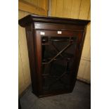 Wall hanging oak corner cupboard