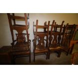 Six Victorian dining chairs and two carvers