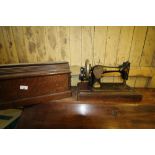 Oak cased sewing machine
