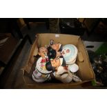 Quantity of mixed china, pottery heads etc