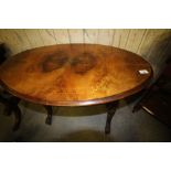 Victorian burr walnut occasional table