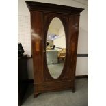 Edwardian Inlaid Mirror Door Wardrobe