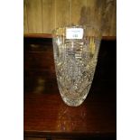 Large cut crystal glass vase