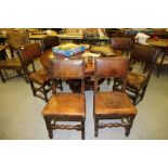 6 x Wolf & O'Meara Ltd leather and stud chairs