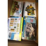 Quantity of various military model kits, trumpeter, hasegawa etc