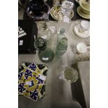 Glass decanters & carafes including Dartington & marble pop bottle