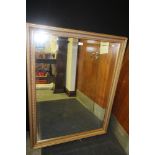 Large Gilt Rectangular Mirror - Bevelled Plate