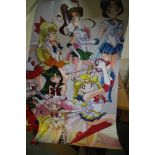 2 anime posters, Fairy Tail and Sailor Moon