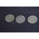 3 x 5 shilling coins