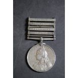 South African Medal with 4 Clasp, Named PTE E Cleland, Middlesex Reg