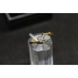 9ct diamond 2 stone crossover ring