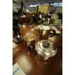 Arts & Crafts silver plated 3-piece coffee/tea set marked A & Co