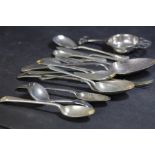 Silver and silver plated spoons etc