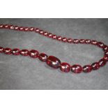 Cherry amber bead necklace, 94g