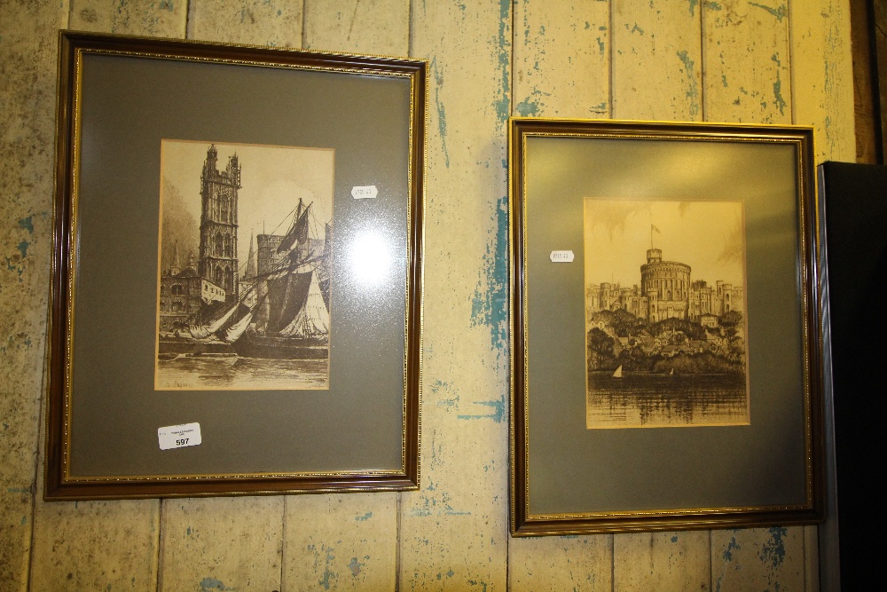 2 prints - Windsor Castle & St Stephens