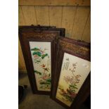 4 Chinese panels depicting seasons