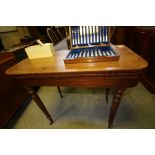 19th Century Scottish mahogany fold-over games table