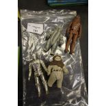 Four Star Wars Figures inc Ewoks, C3PO, Chewbacca