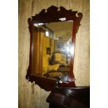 Georgian figured mahogany rectangular mirror