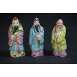 3 19th C Chinese Porcelain Enamelled Miniature Figures