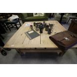 Industrial Work Table as Coffee Table