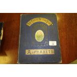 Victorian blue cloth album - 'The Child's Picture Book - Alphabets' - a cloth backed, illustrated