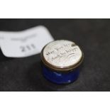 18th Century bilston enamel patchbox with motto "may you live and be happy"